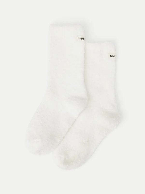 fuzzy chenille socks for warmth-The Seawool® Socks in White