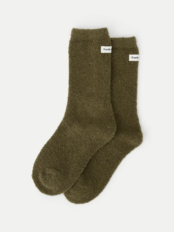 warm socks for fireplace nights-The Seawool® Socks in Dark Olive