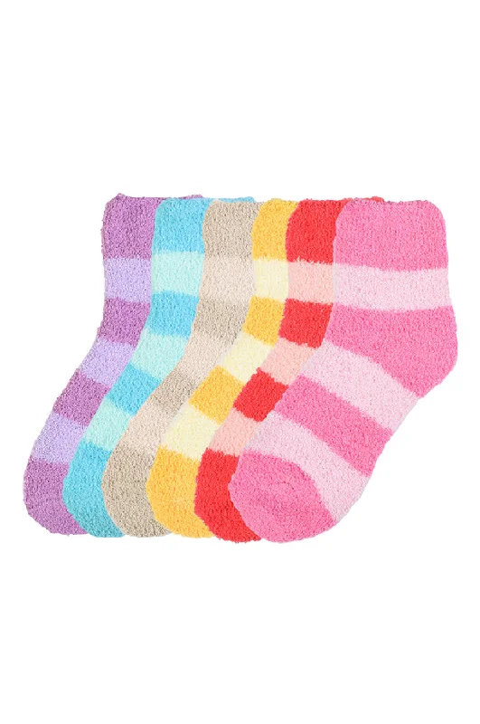 premium merino socks for travel-MOPAS LADIES PLUSH SOFT SOCKS (30301_STRIP-B2)