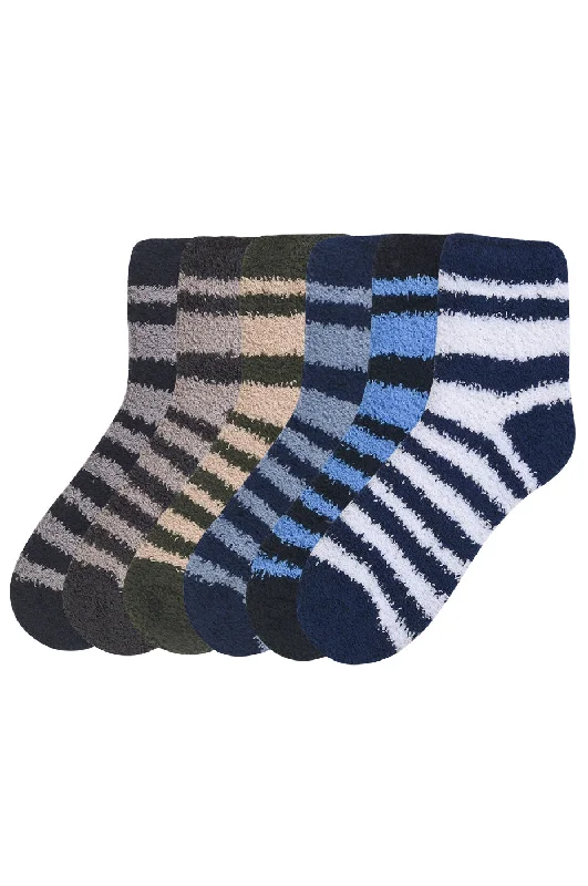 breathable socks for marathon runners-MOPAS LADIES PLUSH SOFT SOCKS (30301_STRIPE3)