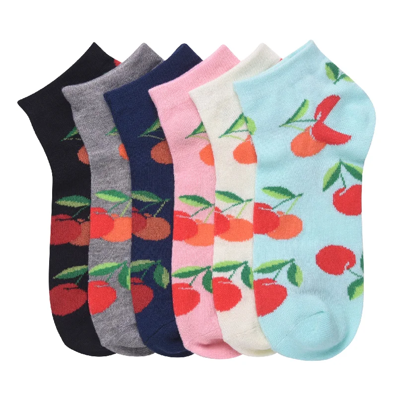 anti-slip socks for dance class-MAMIA SPANDEX SOCKS (CHERRY2)