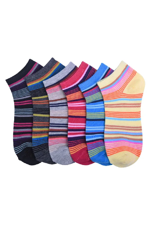 trendy checkered socks for fashion-MAMIA SPANDEX SOCKS (STRIPES) - BOX ONLY - 6-8, 9-11