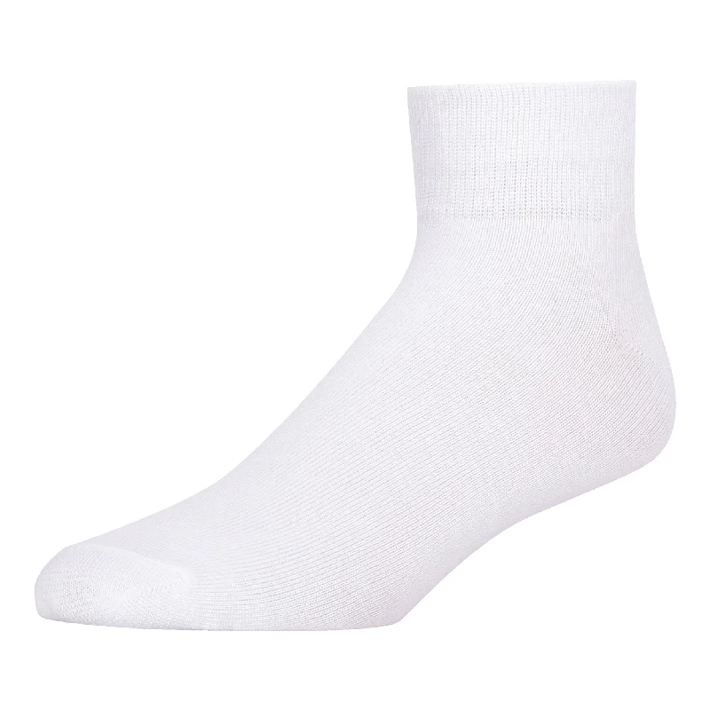 supportive socks for long commutes-MAMIA QUARTER PLAIN SPANDEX SOCKS (70093_WHITE) - 6-8, 9-11, 10-13