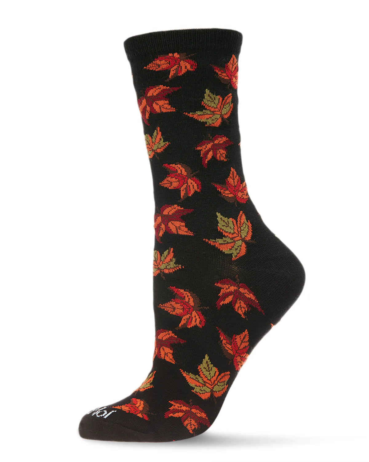 thin socks for dress boots-Autumn Falling Leaves Bamboo Crew