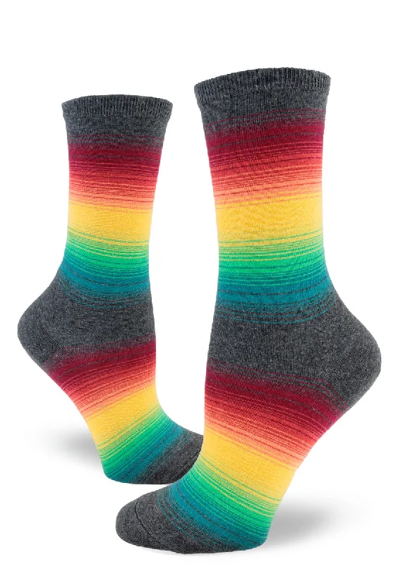 quirky pizza print socks-Awesome Stripe Crew