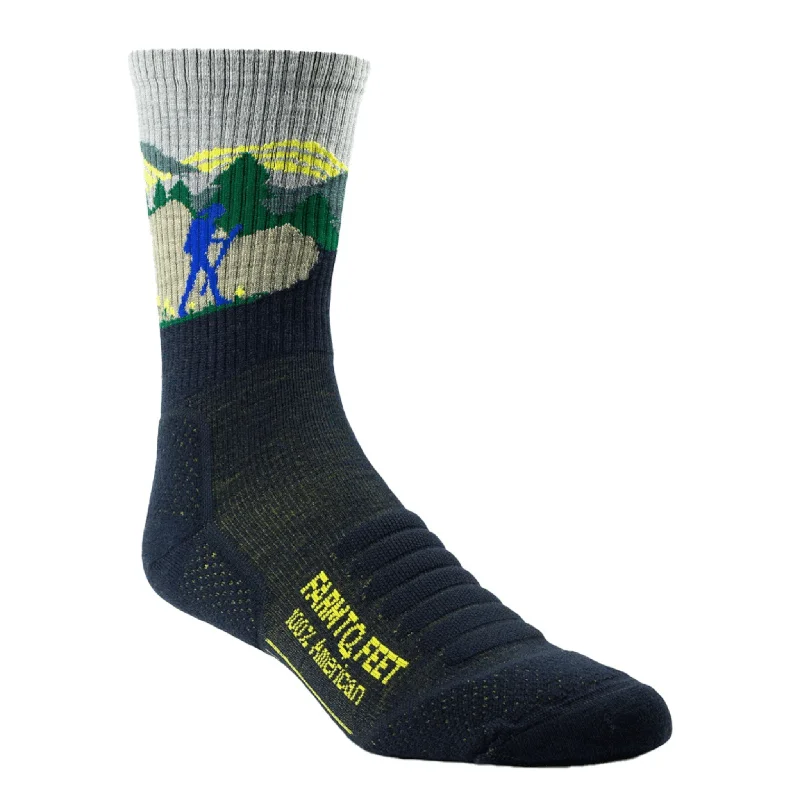 plush terry socks for cozy nights-Farm to Feet Blue Ridge Hiker 3/4 Crew Socks