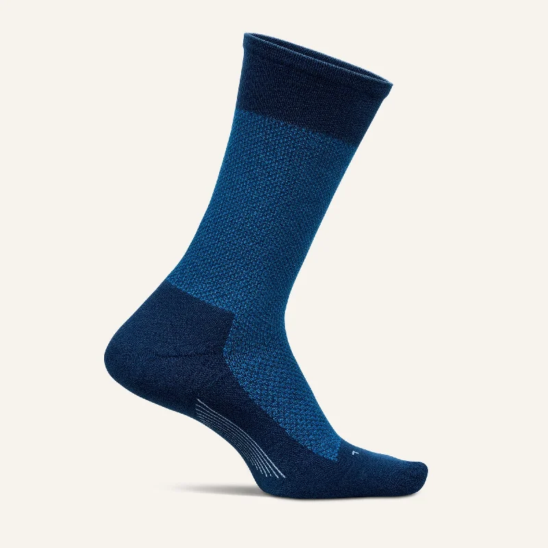 high-thread-count socks for softness-Feetures Mens Everyday Max Cushion Rich Texture Crew Socks