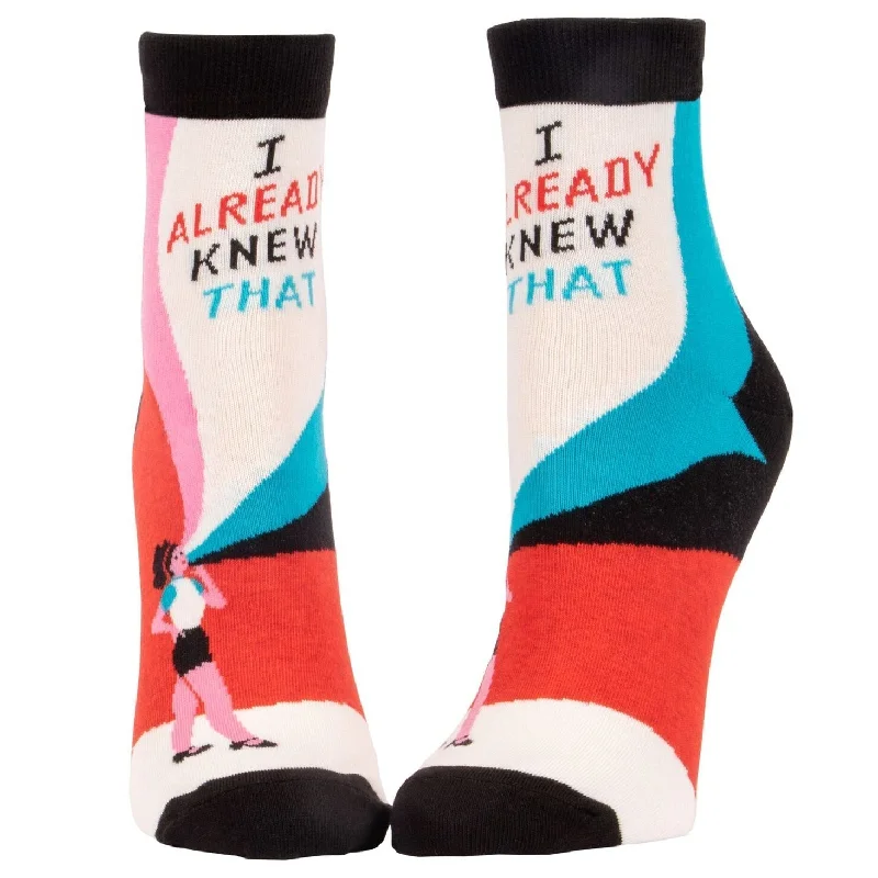 trendy socks with bold stripes-I Already Knew That Women's Ankle Socks | BlueQ at GetBullish