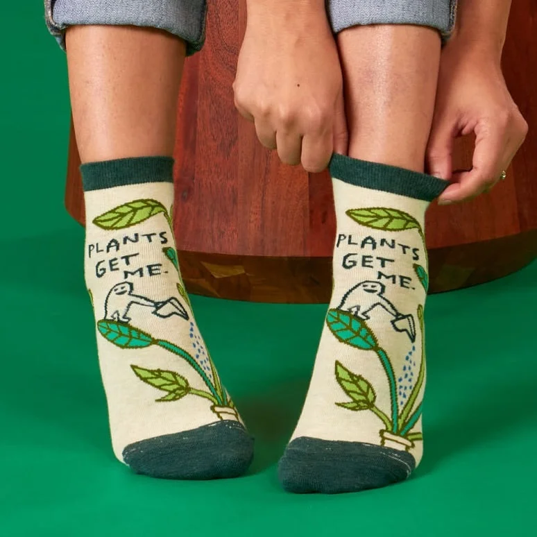 cozy alpaca socks for lounging-Plants Get Me Women's Ankle Socks | BlueQ at GetBullish