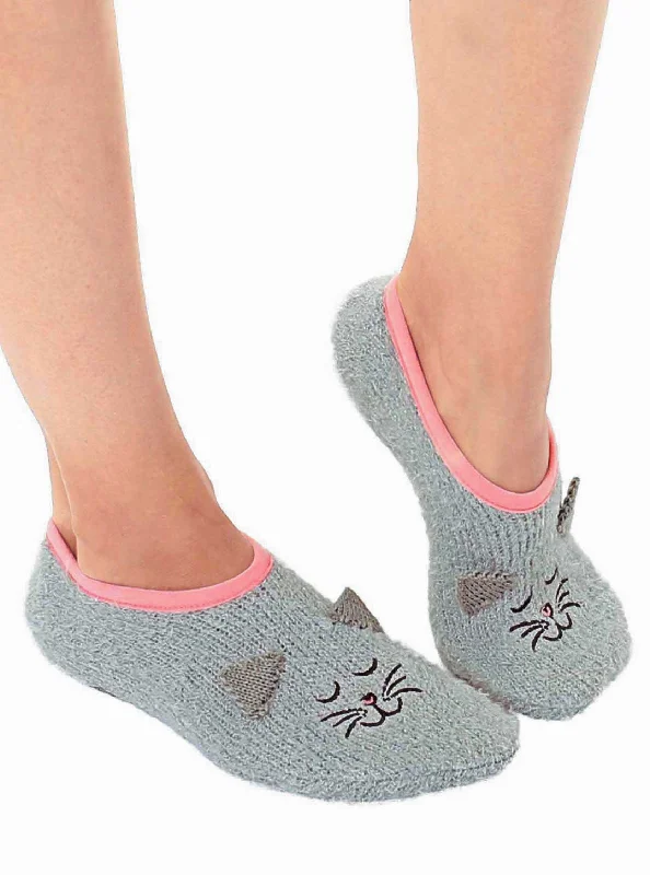 cozy alpaca socks for lounging-Cat Nap Fuzzy Slipper Socks