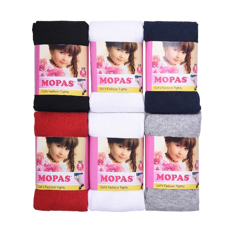 breathable wool socks for fall-MOPAS GIRL'S PLAIN TIGHTS (GT100_ASST)