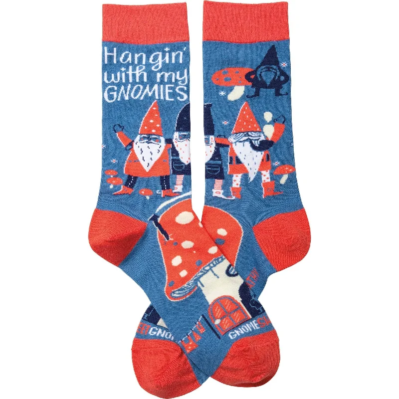 thick socks for snowboarders-Hangin' With My Gnomies Socks