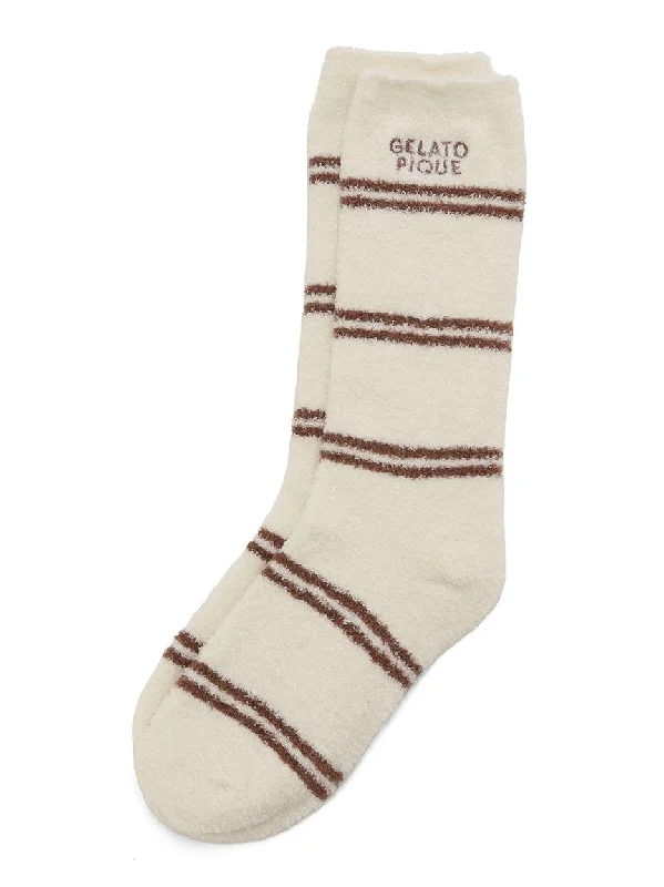 breathable socks for long flights-Hot Smoothie Striped Lounge Socks