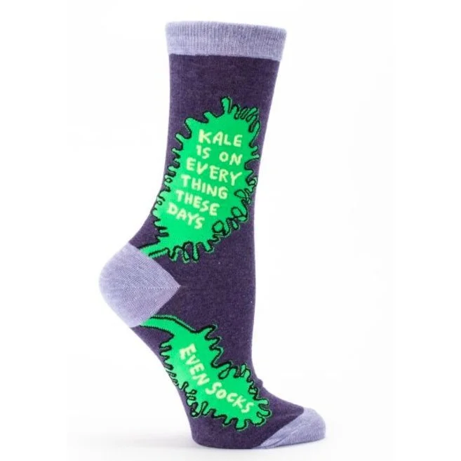 cushioned hiking socks for mountains-Kale Is On Pretty Much Everything These Days Women's Crew Socks | BlueQ at GetBullish