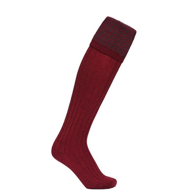 supportive socks for elderly care-Laksen Empire Mens Merino Shooting Socks - Bordeaux