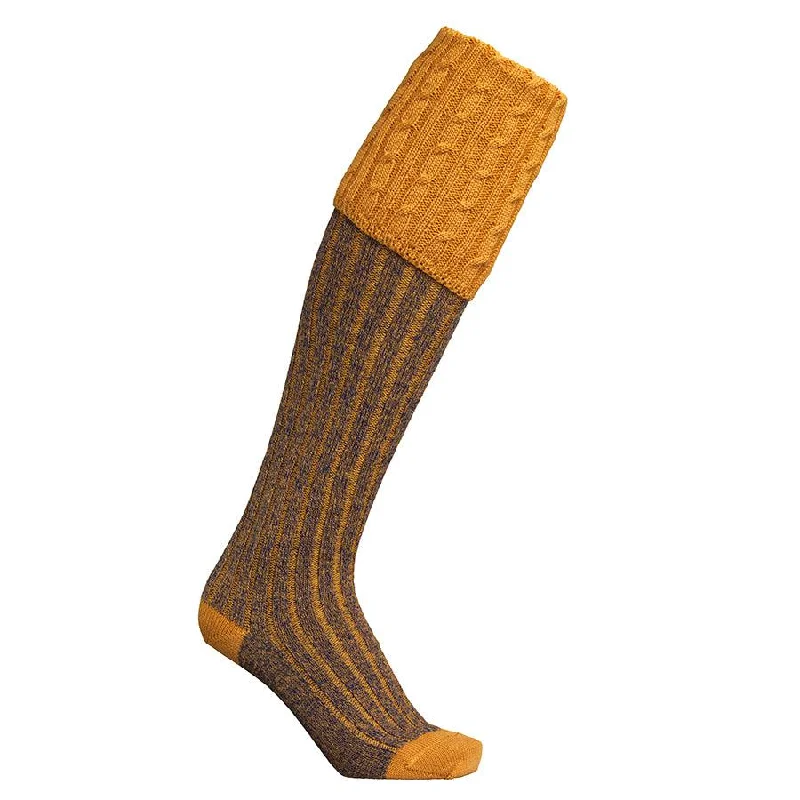 cozy socks for reading nooks-Laksen Westwood Mens Merino Shooting Socks - Gorse Mix