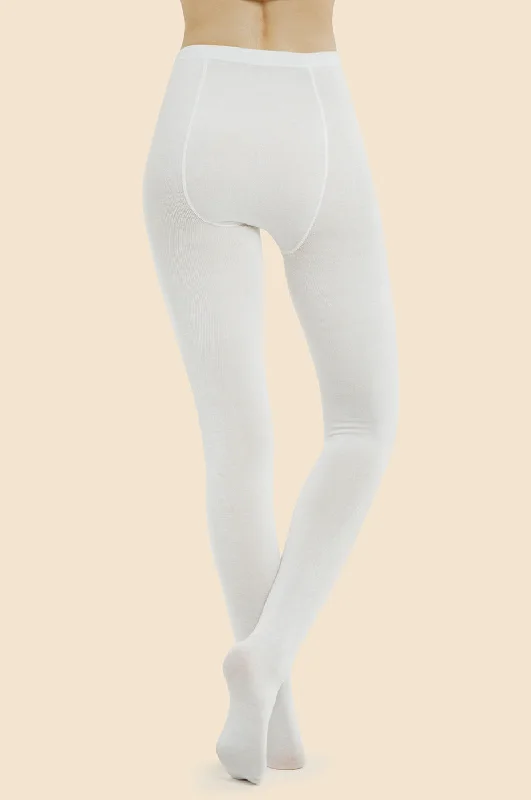 cushioned socks for dance practice-MOPAS LADIES WINTER TIGHTS (LT100_WHITE)