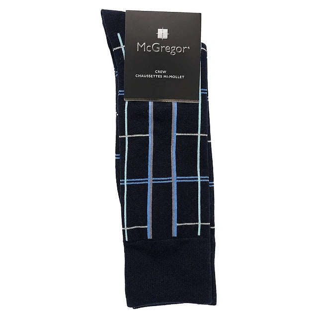 cute cat socks for pet lovers-McGregor Crew Dress Sock Navy 1 Pack- MGM241DR04002