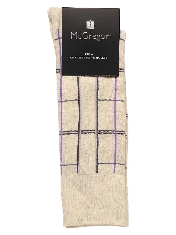 eco-friendly socks for hiking trails-McGregor Crew Dress Sock Oatmeal Heather 1 Pack - MGM241DR04001