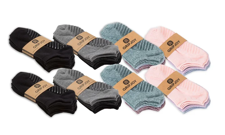 cozy socks for postpartum moms-Men's Low Cut Grip Bundle - Colorful