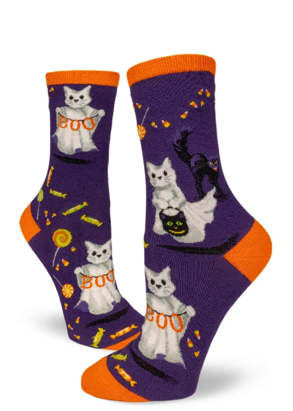 elegant sheer socks for heels-Catspurr The Feline Ghost Crew