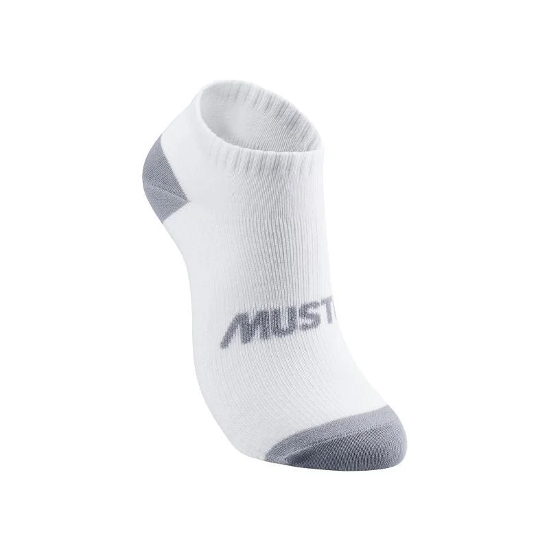 breathable ankle socks for sandals-Musto Essential 3 Pack Trainer Socks - White