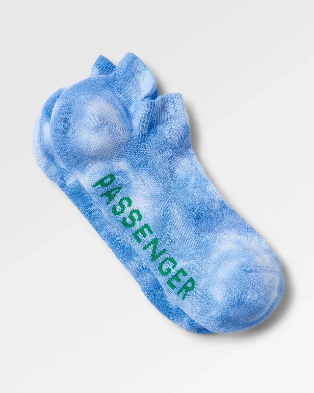 cozy socks for postpartum moms-Organic Trainer Socks - Tie Dye Cornflower