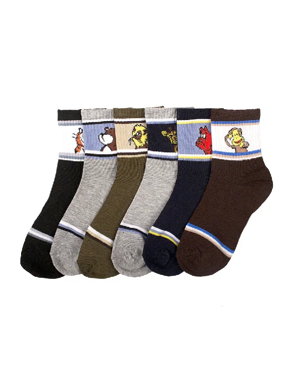 festive Thanksgiving socks for family-PODE BOY'S COMPUTER CREW SOCKS (PR_ANIMALS)