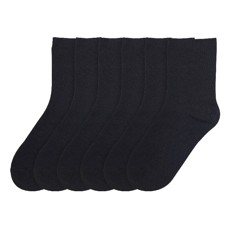 high-thread-count socks for softness-PODE BOY'S COMPUTER CREW SOCKS (PR_BLACK)