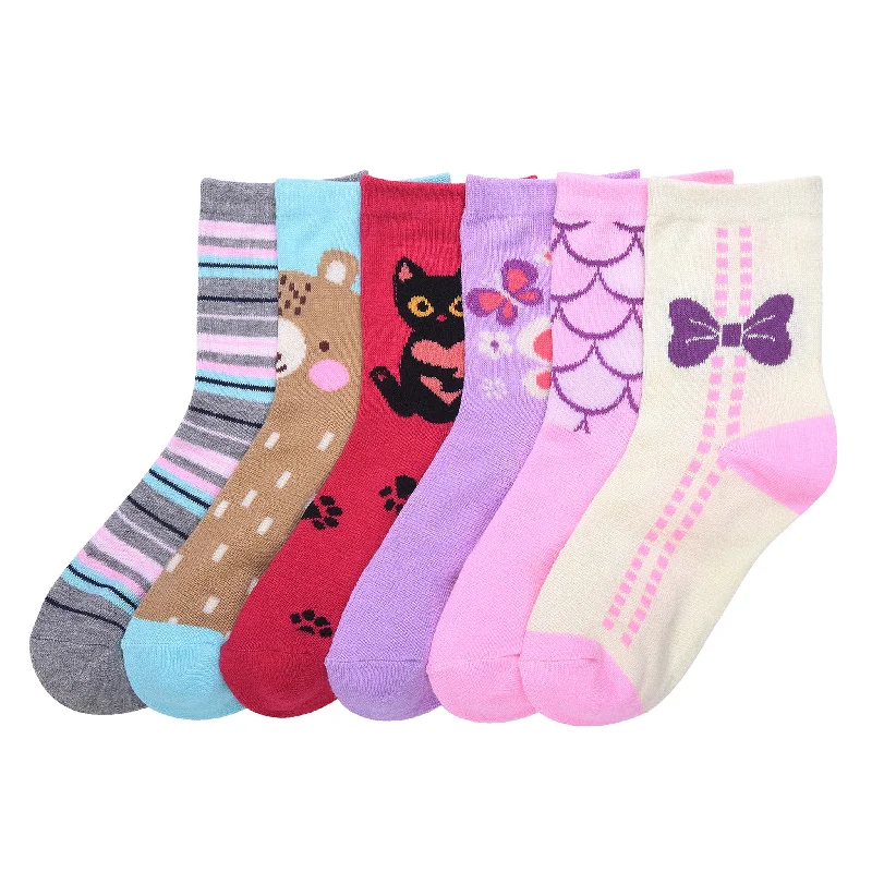 cute penguin socks for winter-MOPAS GIRL'S COMPUTER CREW SOCKS (PR_G001)