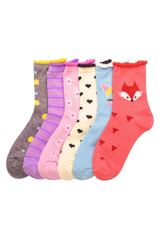 supportive socks for elderly care-MOPAS GIRL'S COMPUTER CREW SOCKS (PR_SCALLOP)