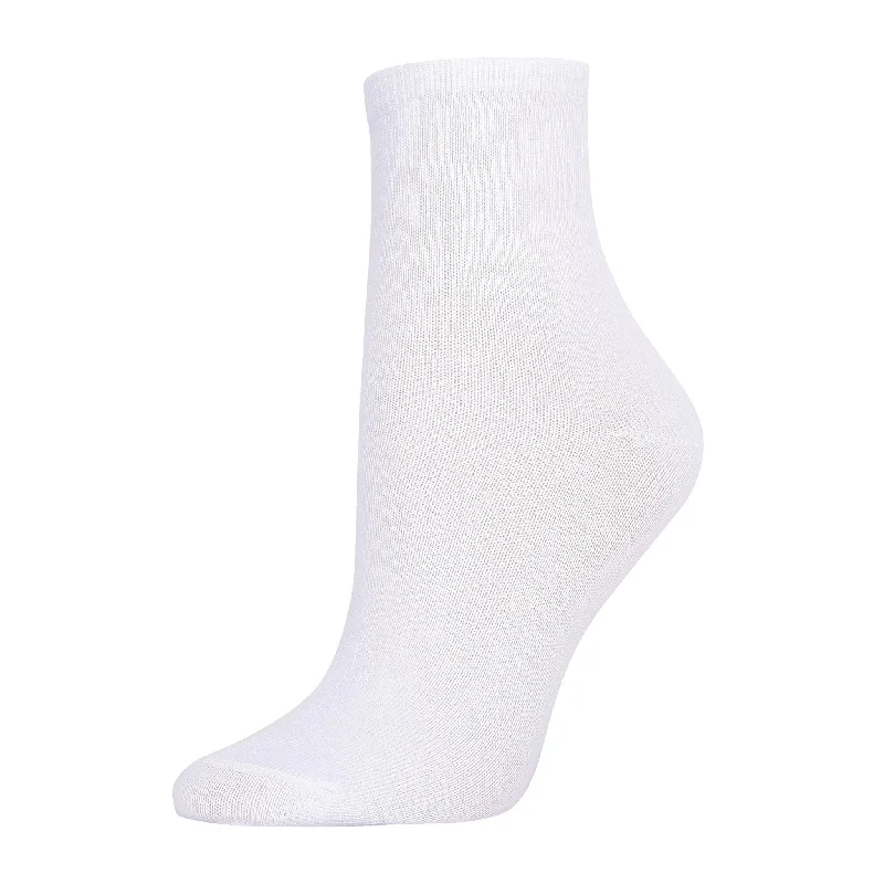 thick knit socks for snow days-MOPAS GIRL'S COMPUTER CREW SOCKS (PR_WHITE)