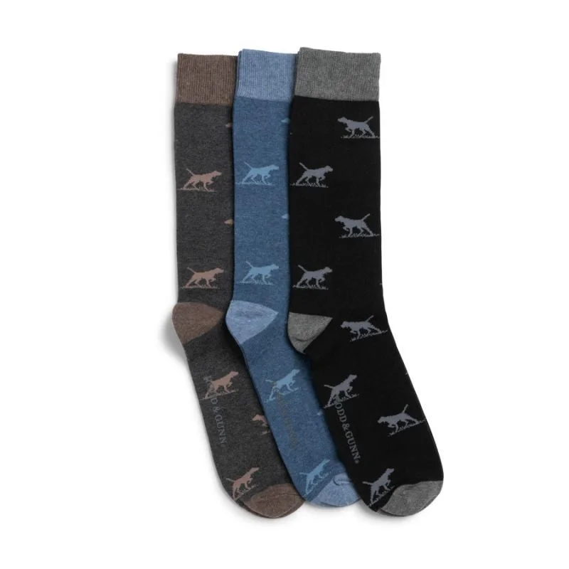 stylish argyle socks for golf-Rodd & Gunn Dogs-A-Plenty 3 Pack Mens Socks - Biz Multi