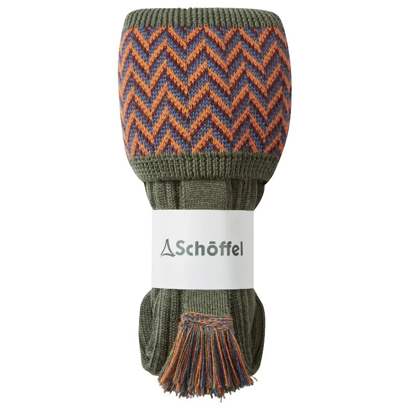 supportive socks for pregnant women-Schoffel Herringbone Mens Merino Socks - Country Green