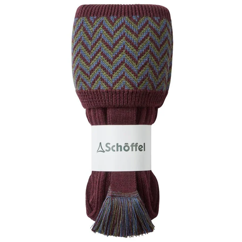 lightweight socks for minimalist shoes-Schoffel Herringbone Mens Merino Socks - Wine