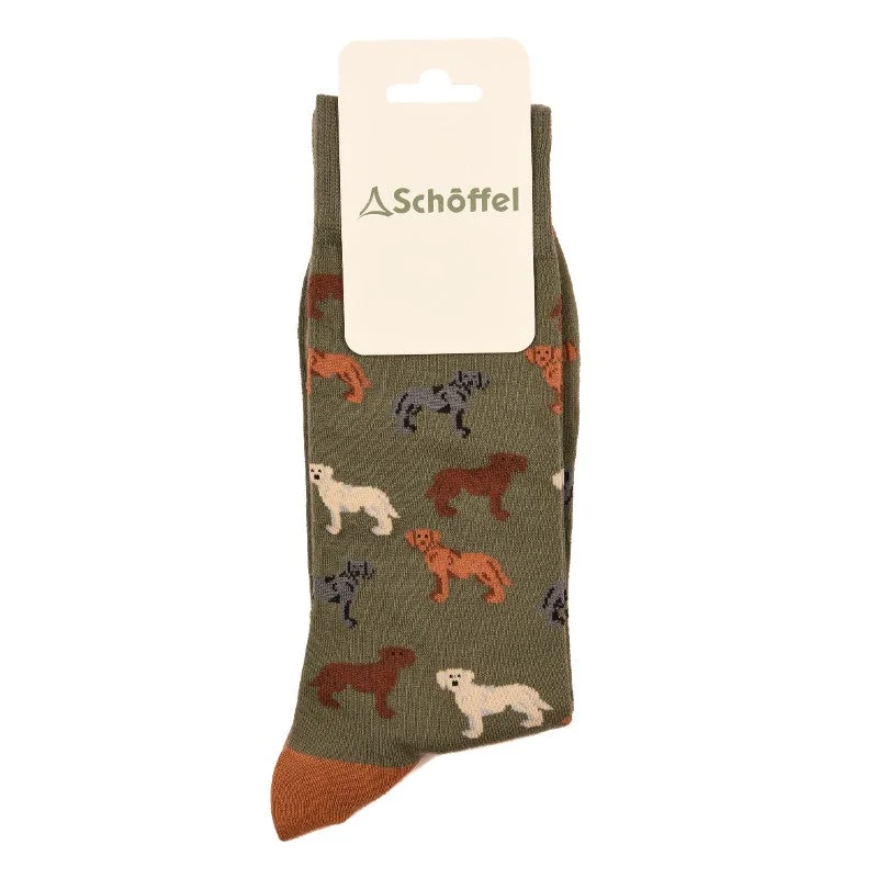 cute penguin socks for winter-Schoffel Mens Cotton Sock - Olive Labrador