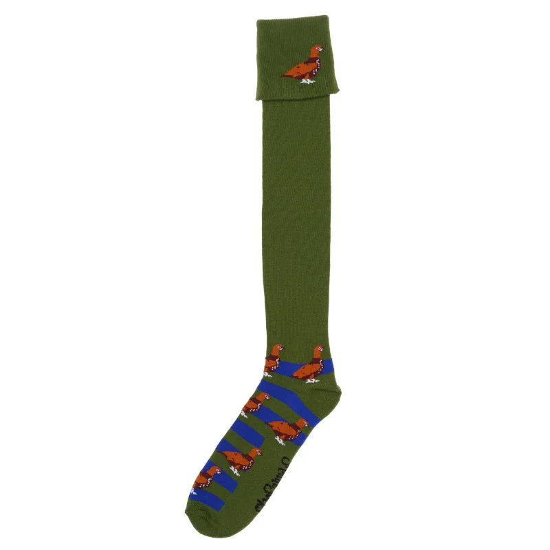 trendy metallic socks for parties-Shuttle Socks - Green and Blue Grouse Shooting Socks UK 8-12