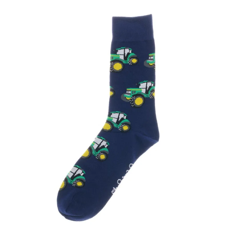 breathable cotton socks for kids-Shuttle Socks - Green Tractor