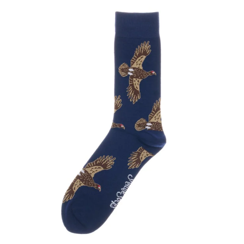 thin socks for ballet slippers-Shuttle Socks - Navy Flying Grouse UK 8-12