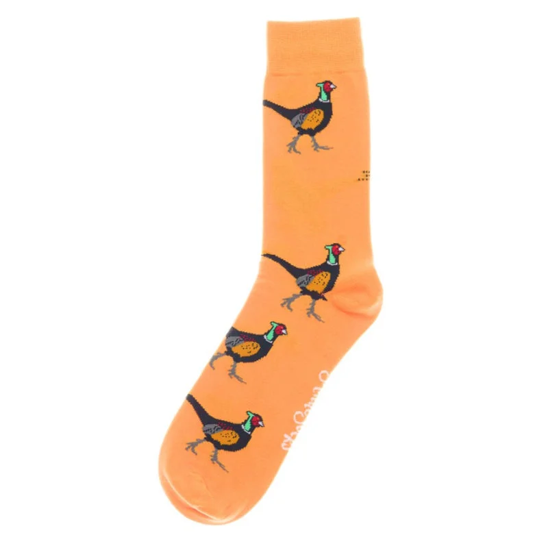 thick thermal socks for fishing-Shuttle Socks - Orange Pheasant