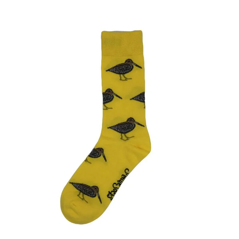 cushioned socks for gym floors-Shuttle Socks - Yellow Woodcock UK 8-12