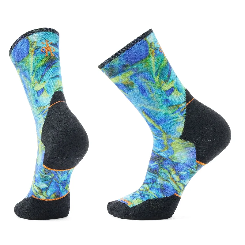 cushioned socks for weightlifting-Smartwool Trail Run Targeted Cushion Reflections Print Crew Socks