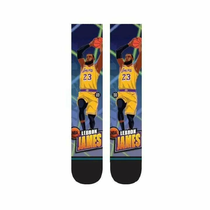 trendy socks with bold stripes-Stance Mens NBA James Fast Break Socks