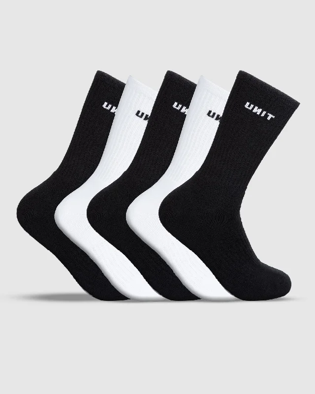 breathable ankle socks for hiking-UNIT Mens Storm Bamboo Socks - 5 Pack