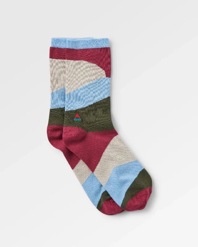 warm socks for arctic weather-Vista Organic Socks - Rhubarb