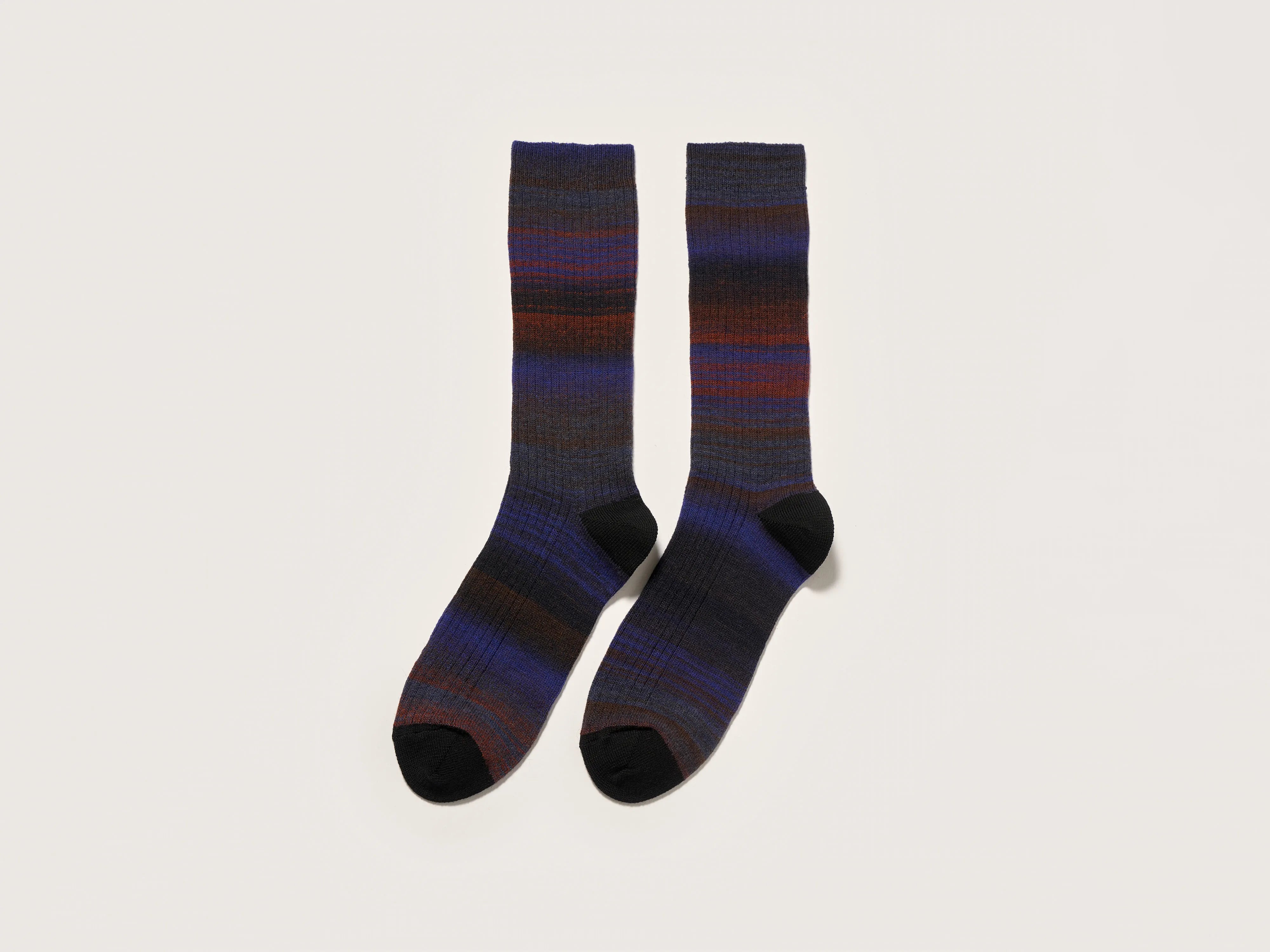 colorful galaxy socks for space lovers-Baque rib-knit socks (242 / W / COMBO A)