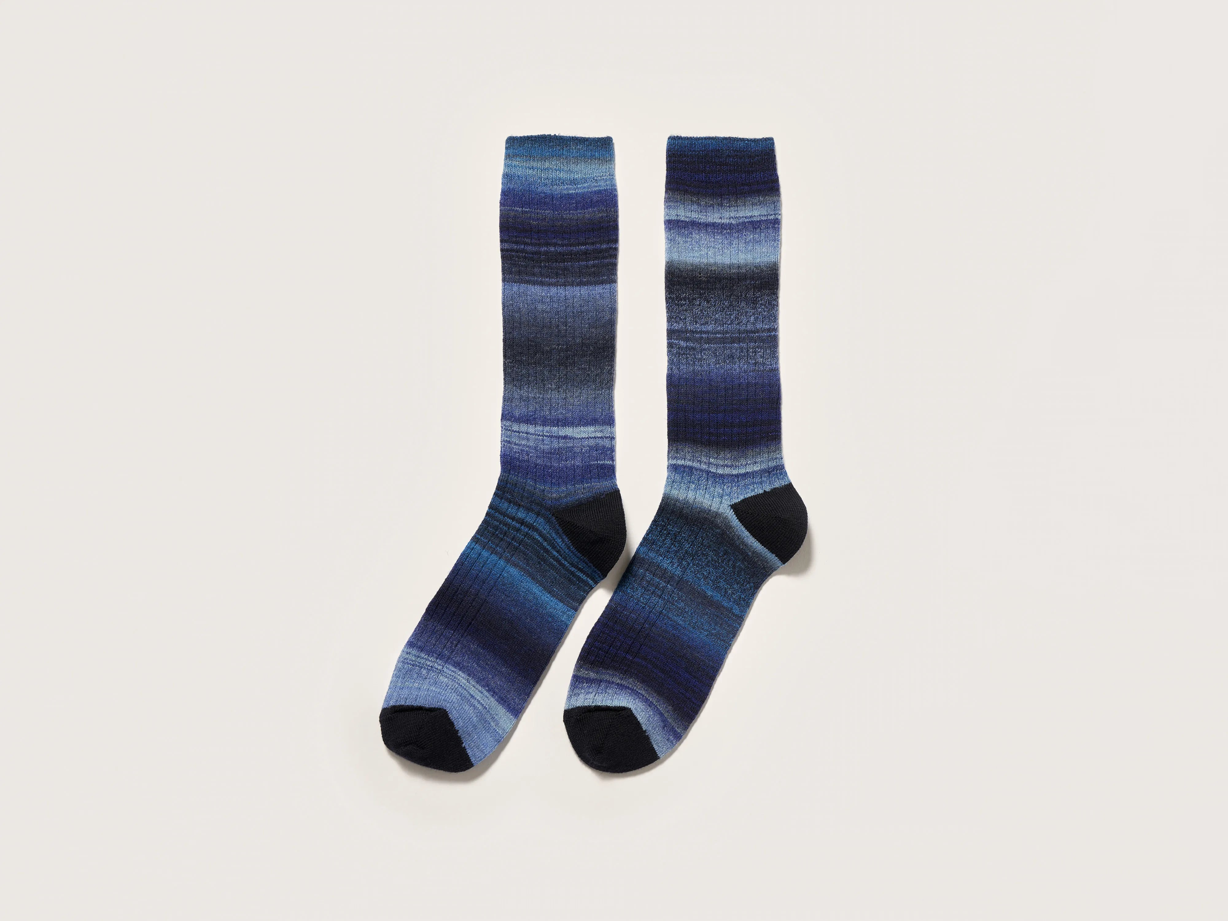 eco-conscious socks with recycled yarn-Baque rib-knit socks (242 / W / COMBO C)