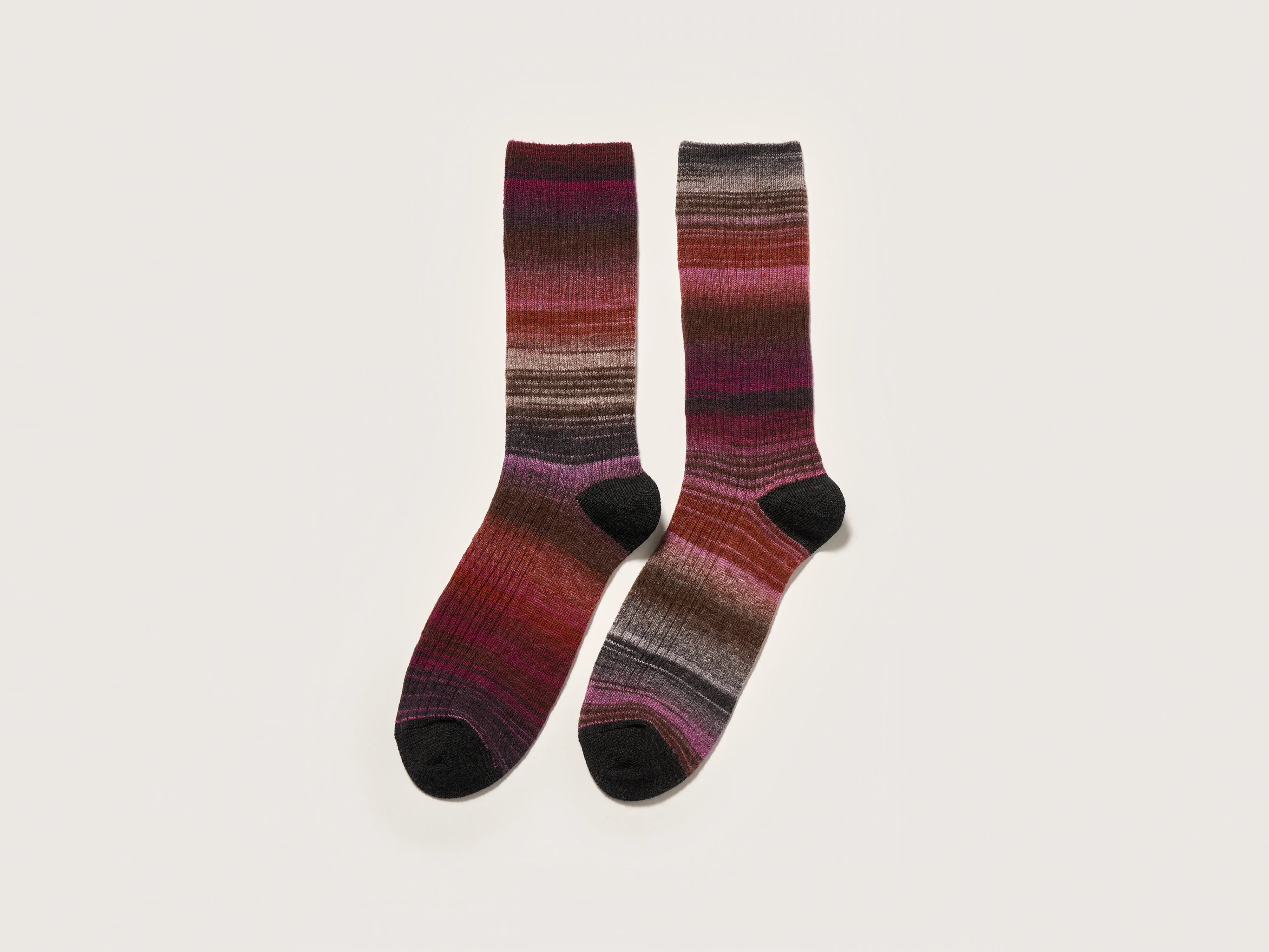 vibrant rainbow socks for kids-Baque rib-knit socks (242 / W / COMBO D)