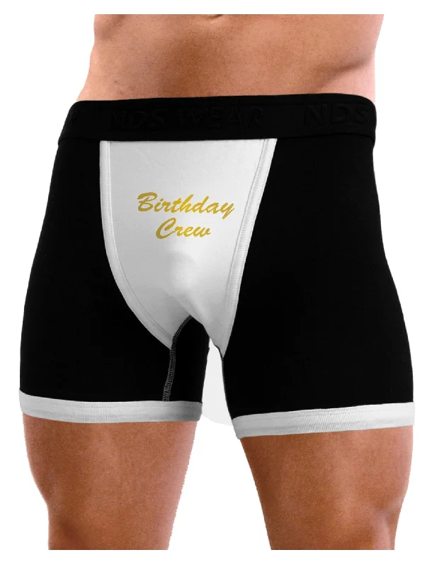 festive holiday boxers for men-Birthday Crew Text Mens Boxer Brief Underwear by TooLoud