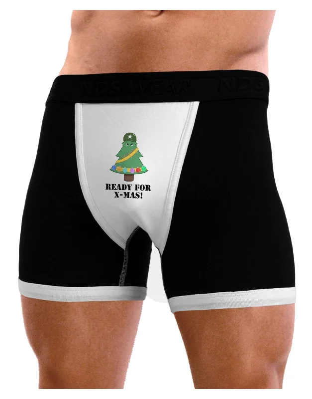 trendy metallic boxers for parties-Christmas Tree - Ready for X-Mas Mens Boxer Brief Underwear